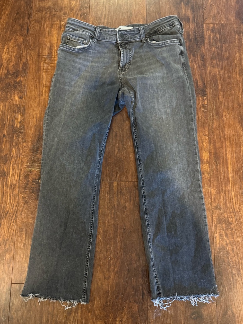 Zara Women’s Straight Leg Jeans Dark Gray
